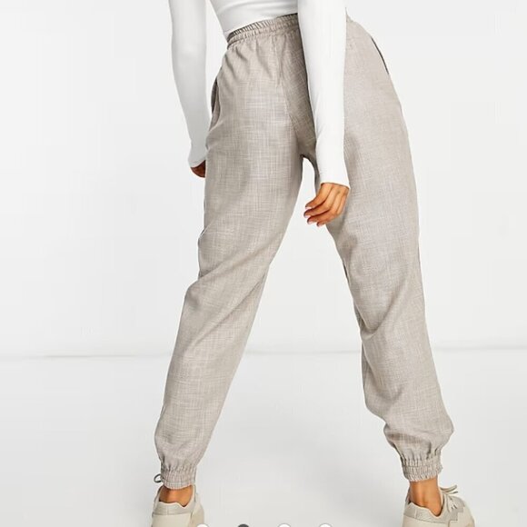 ASOS Women's Size 16 Brown Hourglass Textured Suit Jogger Lightweight Pants - Picture 2 of 12